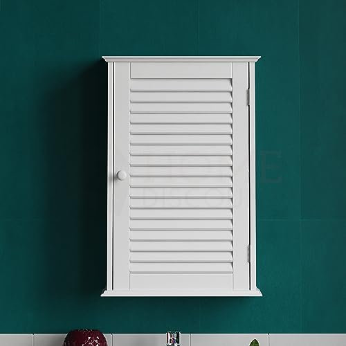 Bath Vida Bathroom Cabinet Single Door Shutter Wall Mounted Storage, White