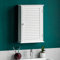 Home Discount® Armoire de Salle de Bain 1 Porte d'obturation à Style persiennes Ffixation Murale de Stockage, Blanc