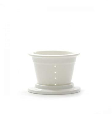 La Porcellana Bianca, Gift Box Filtro con Coperchio per Tisaniera, Infusori e Tè in Porcellana, Linea Atupertu, 9x9x7 cm h