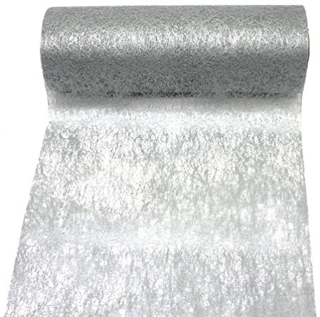 Vlies Band Dekoband Tischband Basteln Breite 23cm Länge 20 Meter (Silber)