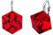 SILVEGO Damen Ohrringe aus 925 Sterling Silber mit Swarovski Crystals Würfel Rot