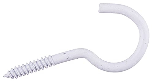 Am-Tech Z0570 50 mm Screw Hook, White, 6pc