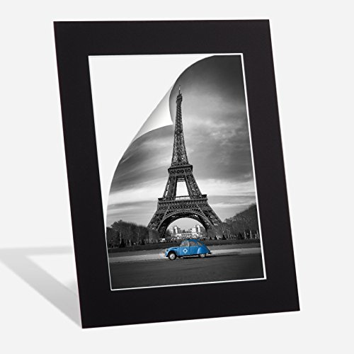 Bildershop-24 Passepartout Schwarz in 40x50 cm (BxH) Außenmaß mit Ausschnitt für Bildgröße 30x40 cm (BxH)
