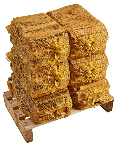 6 x Extra Large Nets of Kindling Wood - Kiln Dried, Natural Firelighters 8 Sticks 33% More Wood Ideal for Fire Starting - Premium Quality Ready to Light