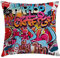 ABAKUHAUS Graffiti Kissenbezug, Hip Hop Street Art, Wasser und Schmutz resistent Stoff Digital Druck Für den Innen oder Außen Bereich, 50 x 50 cm, Rot Aqua