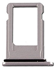 LIBAI-V Sim Tray Slot Replacement Parts for iPhone 8 Plus with Waterproof Rubber & Sim Ejector Tool + Cloth (Silver)