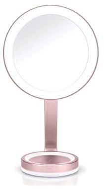BaByliss 9450E LED Beauty Makeup Spiegel mit edlem Satin-Finish, dimmbarer LED Beleuchtung, magnetischem 10-fach & 5 Lichteinstellungen