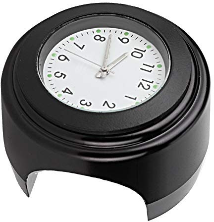 KSTE Motorrad Umbau Lenkerhalterung wasserdichte Quarzuhr Uhr (Schwarze Oberfläche White Dial)