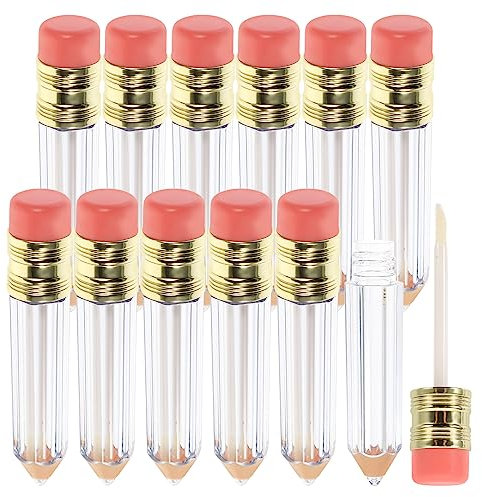 Beaupretty Lot de 15 tubes vides de gloss à lèvres rechargeables en forme de crème glacée, pour baume à lèvres à faire soi-même
