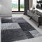 Carpetsale24 Teppich Wohnzimmer Abstrakt Kariert Design Schwarz Meliert 120 x 170 cm - Kurzflor Schlafzimmer Pflegeleicht und Extra Weich - für Küche Esszimmer Kinderzimmer Rechteckig