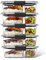 Rubbermaid 5-teilige Brilliance Frischhaltedosen für Mahlzeitenzubereitung mit 2 Fächern und Deckeln, spülmaschinenfest, 2,85 Tassen (675 ml), transparent/grau, 5 Stück (1 Stück)