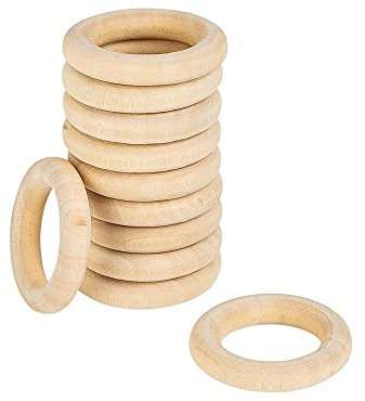 Ideen mit Herz Hochwertige Holzringe zum Basteln | 10 Stück | Ø 3 cm | Stärke: 7 mm | naturfarben