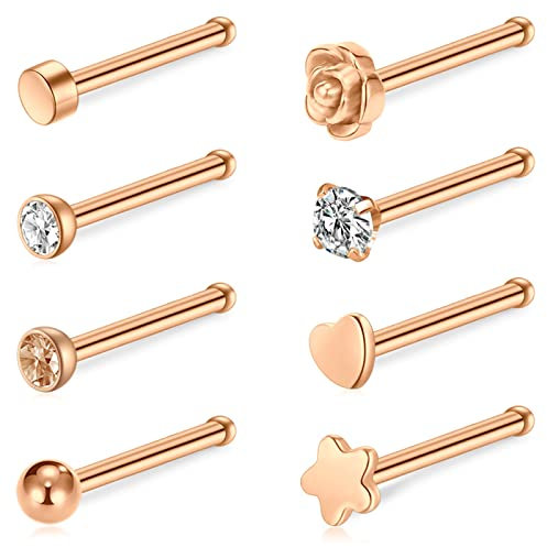 Incaton 20 Gauge 8 Stk Nasenstecker Spirale Stecker Nasenpiercing Nasenring Chirurgenstahl Nostril Piercing Schmuck Set