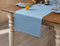 DAPU Tischläufer Leinen, 100% Französisches Naturleinen 40 × 140cm Tisch Läufer, Abwaschbare Moderne Einfarbige Tischdecke Leinenoptik für Essentisch Hochzeit Party, Blau