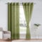 DWCN 2er Set Gardine Weiß Ösenschal Transparent Vorhang Weiß Sheer Voile Vorhänge mit Ösen Transparente Gardinen mit Vorhang-Krawatten, Olivgrün, 240x140cm(HxB)