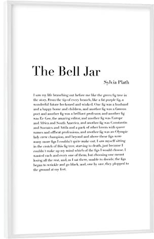 artboxONE Poster mit weißem Rahmen 60x40 cm Typografie Die Glasglocke von Sylvia Plath - Bild die glasglocke