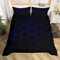Parure de lit géométrique hexagonale avec Housse de Couette en nid d'abeille pour garçons pour Enfants Adolescents Grille colorée Art néon décor Housse de Couette Bleu Noir Chambre Collection 200x200