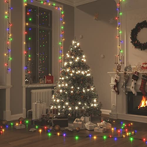 Tidyard LED Lichterkette Christbaumbeleuchtung Weihnachtsbaum Lichternetz Baumvorhang Weihnachtsdeko Weihnachtsbaumbeleuchtung mit 150 LEDs Mehrfarbig 15 m PVC