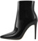 Only maker Damen Stiefeletten Stiletto Kurze Stiefel Spitze Zehen Ankle Boots Booties mit Zipper Lack Schwarz 40 EU