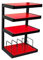 Norstone Esse hi-fi Vinyl noir satiné verres rouges - Meuble Hifi