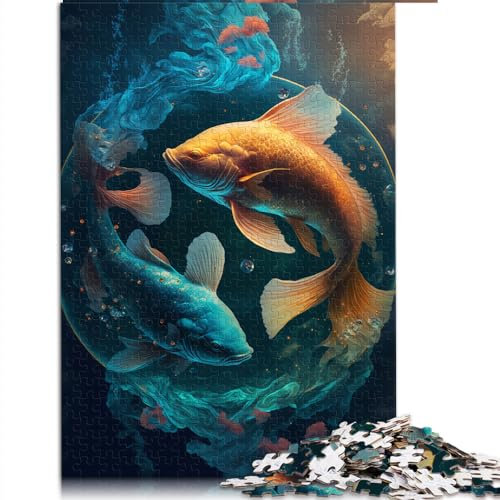 Puzzle für Erwachsene, 1000 Teile, Puzzle für Erwachsene, Fische, Holzpuzzle für Erwachsene und Kinder ab 12 Jahren, schwierig und herausfordernd, Größe: 50 x 75 cm