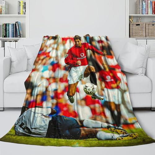 Ronaldo Flanell Decke - Fußball Decke Bringt Wärme Und Glückseligkeit An Einem Nassen Düsteren Tag - Geschenk Für Kinder Eltern Liebespaar Außer Für Den Ex(127x152cm)
