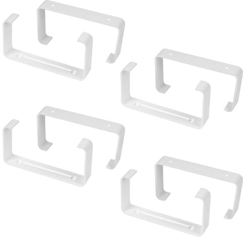 Vent Systems 8 Stück 110 x 55 mm Kunststoff-Wandhalterung für Rechteckige Lüftungskanäle – Vorgebohrte Löcher – Flache Lüftungskanalhalterung – Heizung, Kühlung, Klimaanlage - 4 Packungen