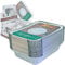 VESCEL - 25 Bandejas Aluminio Rectangulares con Tapa (680 ml) | para Hornear, Congelar y Transportar Alimentos | con Caja Expositora, Reutilizables o Desechables
