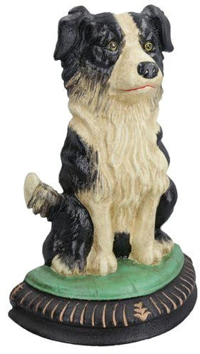 Border Collie Sheep Dog Door Stop Cast Iron Wedge Doorstop House Home Shed