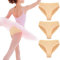 Charmi Mädchen Unterhosen Dance Ballett Unterwäsche Einfarbig 3er-Pack Beige 116-122 (Herstellergröße 120)