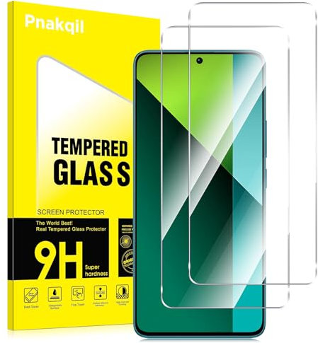 Pnakqil Lot de 2, Verre Trempé pour Xiaomi Redmi Note 13 Pro (4G/5G) /Poco X6 5G, Film Protection écran, [Installation Facile][sans Bulles](0,33mm HD Ultra Transparent) Dureté 9H Glass