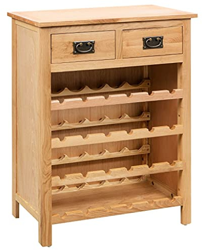 Generisch Weinschrank 72x32x90 cm Massivholz Eiche