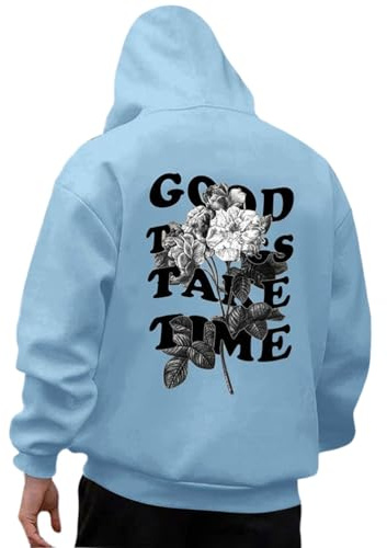 Tomwell Kapuzenpullover Herren Winter Oversized Hoodie mit Backprint | mit Kapuze, Y2K, Langarm, Herbst, Winter, Casual