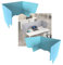 XCSDVBNL 2 Akustische Trennwände für Klassenzimmer, Sichtschutz, freistehende Schreibtischplatten, tragbare Schreibtischteiler, schallabsorbierend/Blau/31 Zoll/80 cm