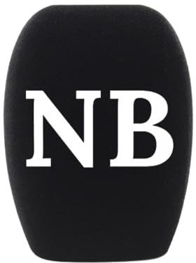 2er-Pack personalisierte Mikrofon-Schaumstoff-Windschutz mit individuellem Logo für Handmikrofon-Schaumstoffabdeckungen, Logo-Druck für TV-Interview, Rundfunk, Mikrofon für Radiosender (Schwarz