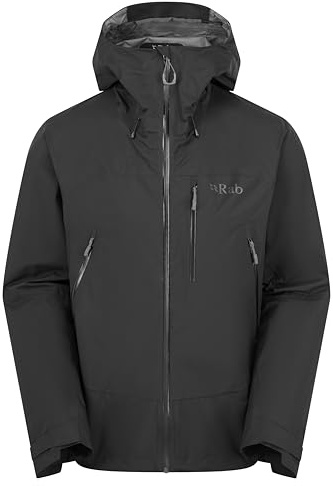 Rab Men's Downpour Mountain Jacket | Lightweight, Hooded Rain Coat, for Hiking, Climbing, & Trekking