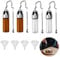 Watlikeup 4Pcs Spoon Bottles with Spoon,Portable Spice Powder Tool,Glass Spice Bottles with Small Metal Spoon,Storage Bottle with Mini Funnel,Pocket Bullet Vial for Outdoor Camping Travel(2 Colors)