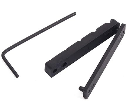 WESIEVYA 5 String Bass Nut for Bass Guitar Bridge Black Brass Nut Adjustable Height Set 1.5mm Wrench Random Color