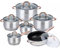 KINGHOFF KH-1765 - Batería de cocina (12 piezas, acero inoxidable), color oro rosa