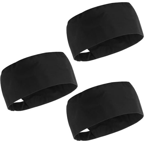 Telooco 3 Stück Küchen Kochmütze Herren Schwarz Kochhut Koch Kopfbedeckung Küche Kochmütze Damen Herren Verstellbare Kochhaube Atmungsaktivem Baumwoll Beanie Kochhaube für Küche Kochen