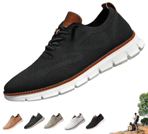 Breeze Schuhe Herren, 2025 Neu Urban Schuhe Herren, Slip-On mit Fußgewölbeunterstützung Bequeme Orthopädische Schuhes (Schwarz, Erwachsene, 44, Numerisch, EU Schuhgrößensystem, M)
