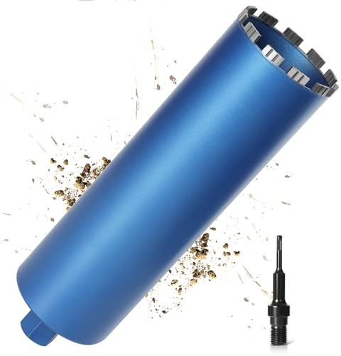 L460mm Diamantbohrkrone | 1¼ UNC | ⌀ 162mm für Kernbohrgeräte | SDS PLUS Adapter | 10mm Segement mit Turbo | Kernbohrkrone Kernbohrer Nassbohrkrone Trockenbohrkrone für Beton Mauerwerk Stein Granit