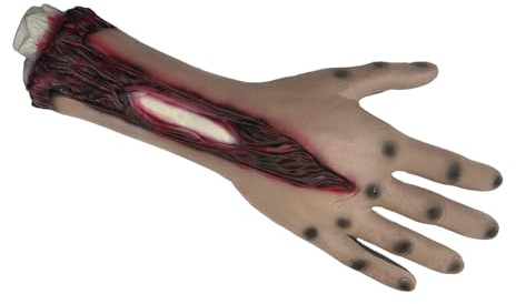 Asukohu Faux bras humain effrayant brisé main coupée corps farce accessoires de fête faux bras humains mains Halloween fête décoration fournitures terreur coupée, marron, taille unique