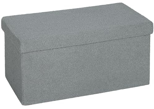 HOMCOM Sitzbank mit Stauraum Faltbar Samtoptik 76x38x38 cm Dunkelgrau