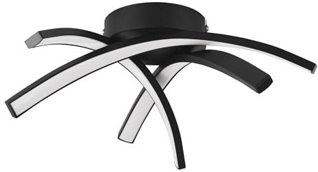 EGLO LED Deckenlampe Destro-E, Deckenleuchte Stäbe, Lampe Decke Wohnzimmer | Wohnzimmerlampe aus Metall in Schwarz, Kunststoff in Weiß, warmweiß
