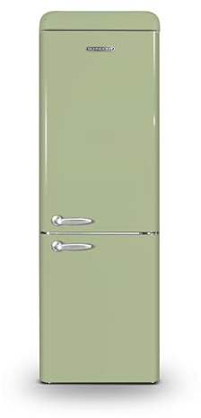 Schneider SCCB300V-VAE - Réfrigérateur combiné 304L Vintage Vert amande
