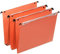 Esselte Dual - Dossiers Suspendus A4 Verticaux, Capacité 200 Feuilles, Fond 15 mm, Entraxe 330 mm, Porte-Étiquette Intégré, Lot de 25, Orange, 21632