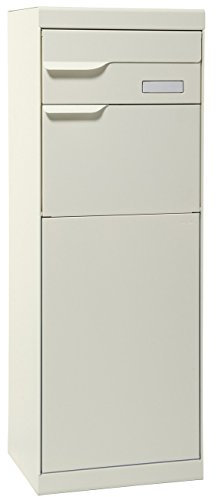 MEFA Paketpostkasten Etna (772) Entnahme Hinten Namensschild Grauweiß RAL 9002 Standbriefkasten Briefe+Pakete