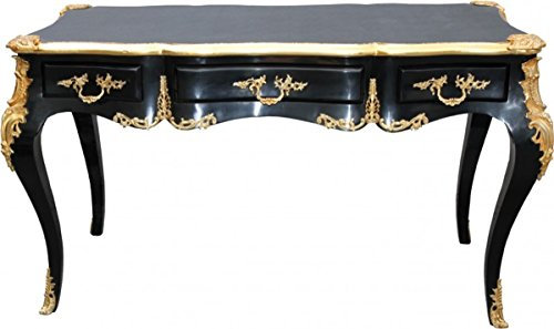 Casa Padrino Luxus Barock Schreibtisch Schwarz/Gold Sekretär Luxus Möbel