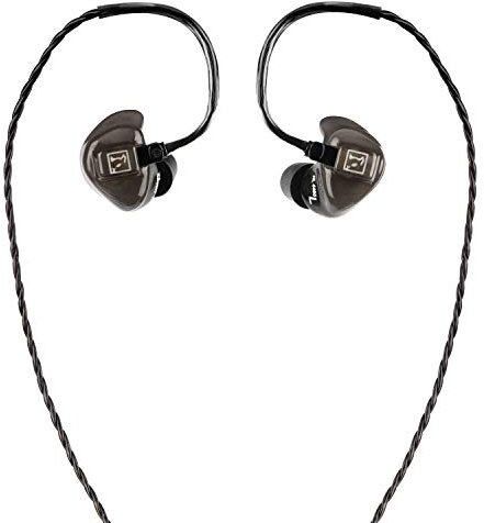 HÖRLUCHS® HL4300 In-Ear Kopfhörer, 3-Wege Treiber ausgewogen, Smart Surface Universal Design mit 2-Pin-Wechselkabel, verschiedene Domes und Filter - Grau transparent
